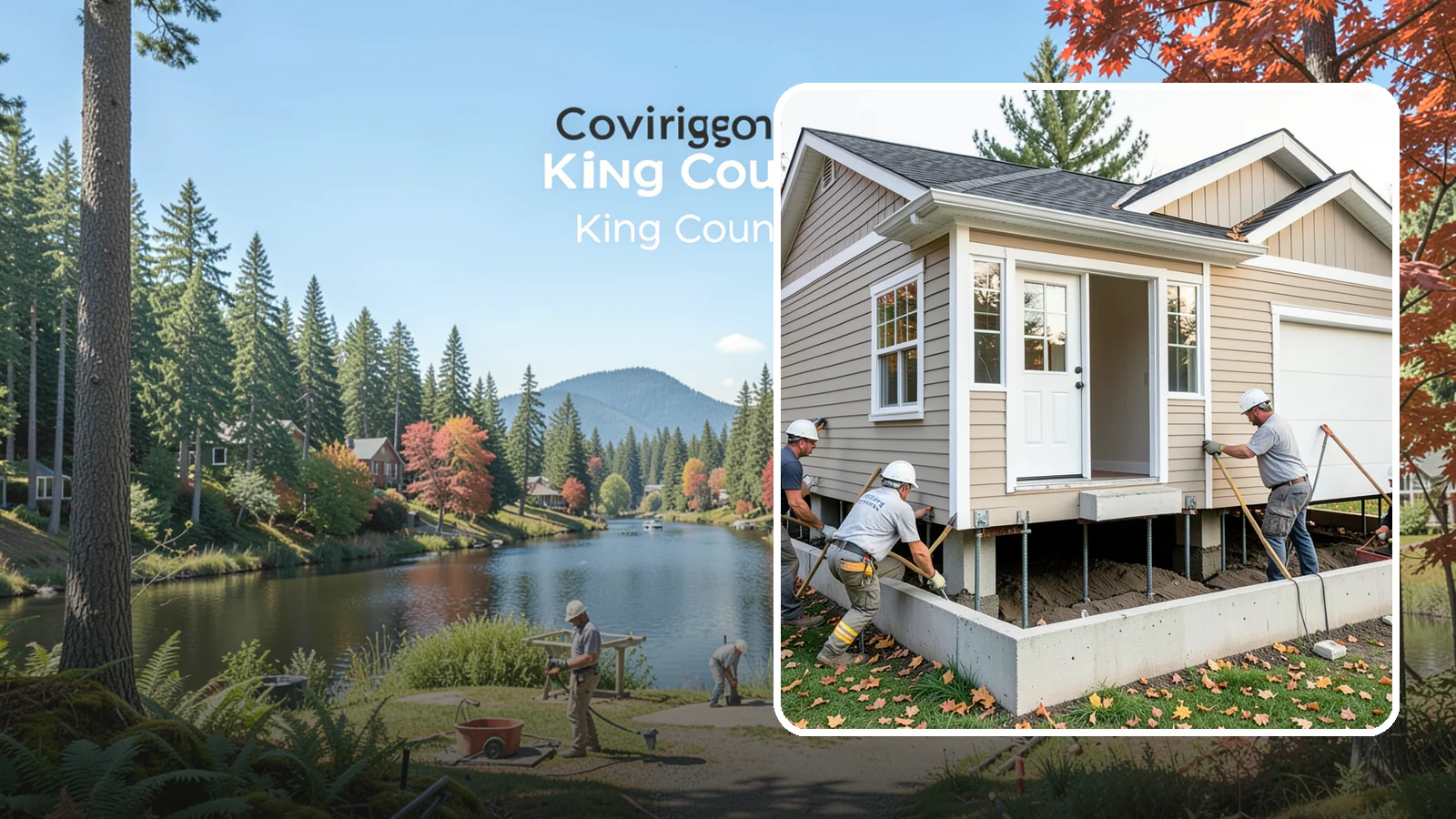 House Leveling in Covington, King County, WA - We lift and level settled homes to close cracks, free sticking doors, and put the structure back on plane.