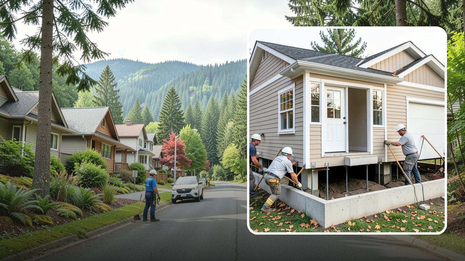 House Leveling in Darrington, Snohomish County, WA - We lift and level settled homes to close cracks, free sticking doors, and put the structure back on plane.