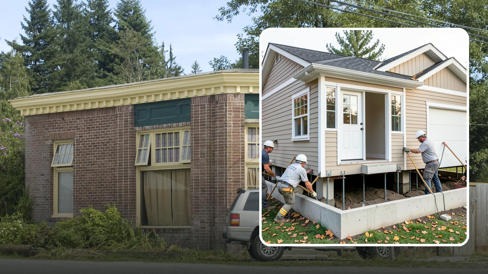 House Leveling in Hamilton, Skagit County, WA - We lift and level settled homes to close cracks, free sticking doors, and put the structure back on plane.