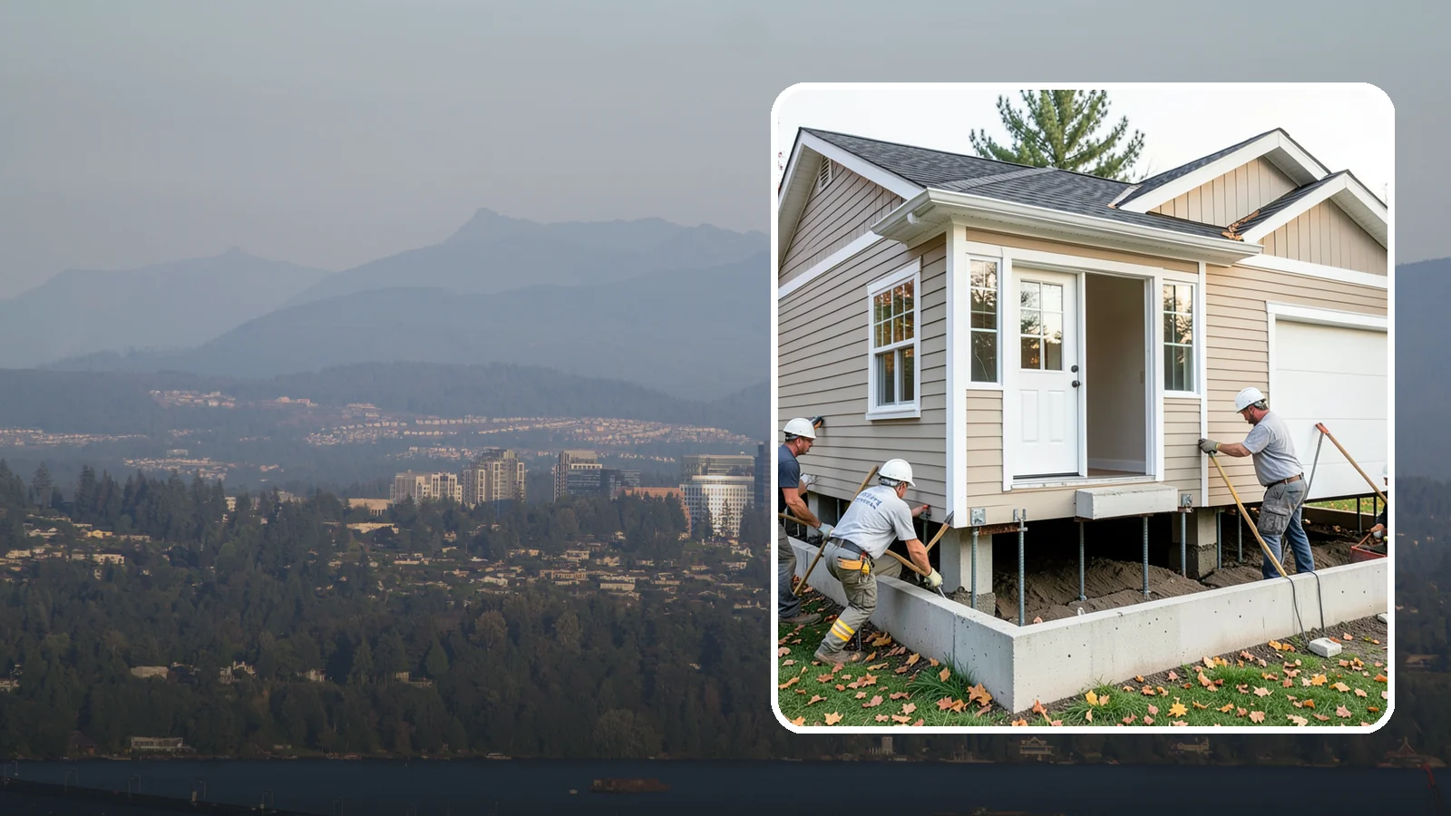 House Leveling in Medina, King County, WA - We lift and level settled homes to close cracks, free sticking doors, and put the structure back on plane.