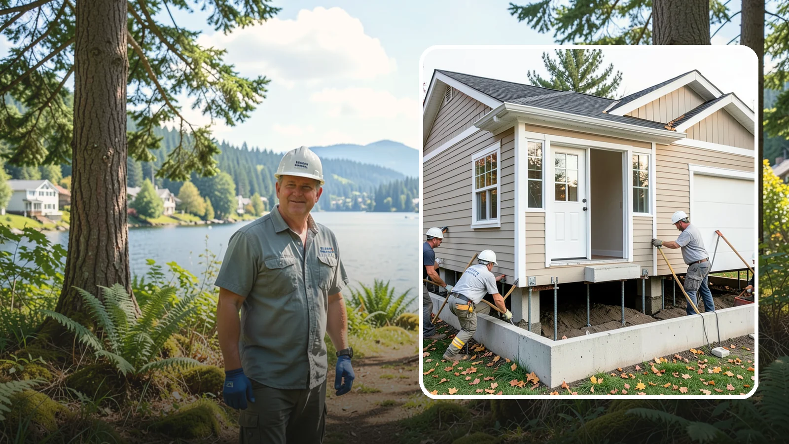 House Leveling in Milton, King County, WA - We lift and level settled homes to close cracks, free sticking doors, and put the structure back on plane.