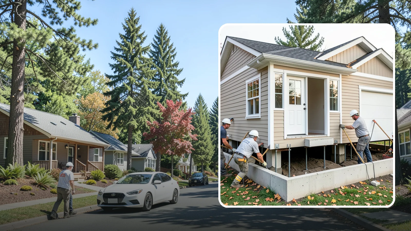 House Leveling in Orting, Pierce County, WA - We lift and level settled homes to close cracks, free sticking doors, and put the structure back on plane.