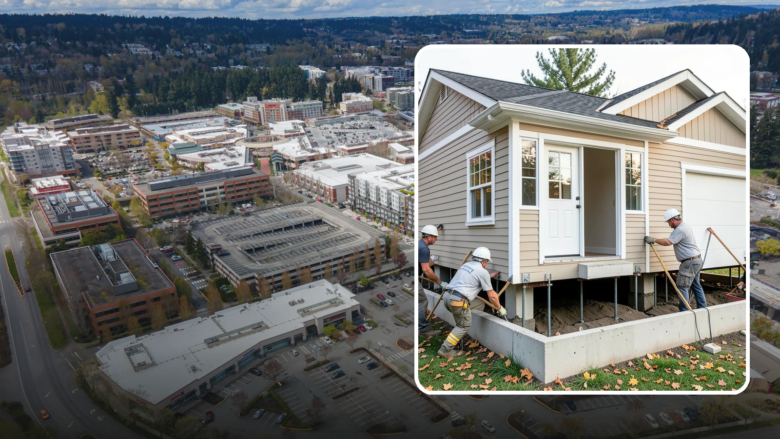 House Leveling in Redmond, King County, WA - We lift and level settled homes to close cracks, free sticking doors, and put the structure back on plane.
