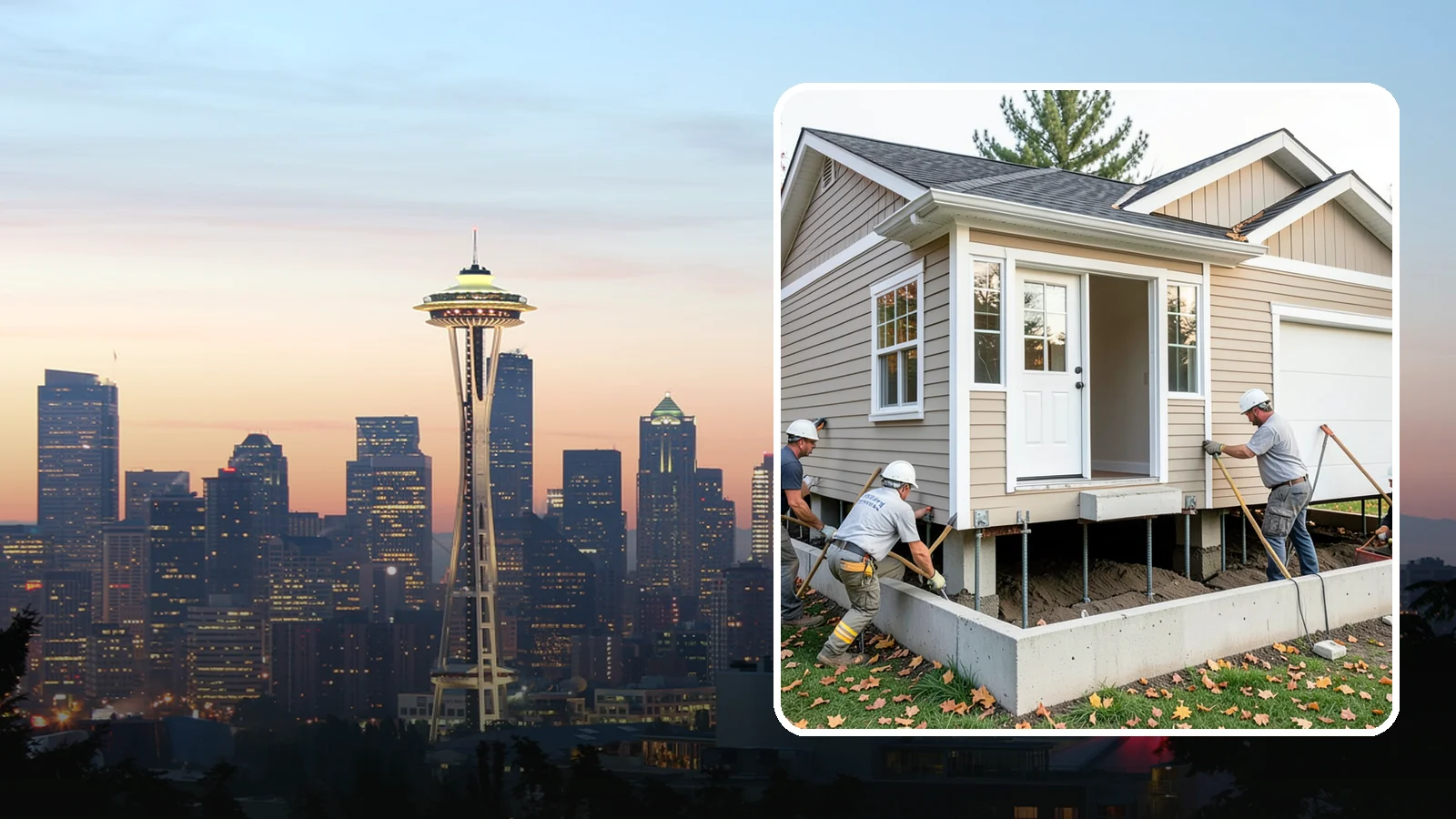 House Leveling in Seattle, King County, WA - We lift and level settled homes to close cracks, free sticking doors, and put the structure back on plane.