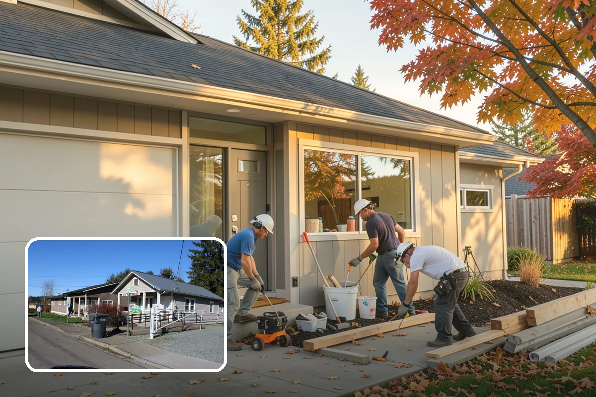 House Leveling in South Prairie, Pierce County, WA - Floors and walls returned toward their original plane