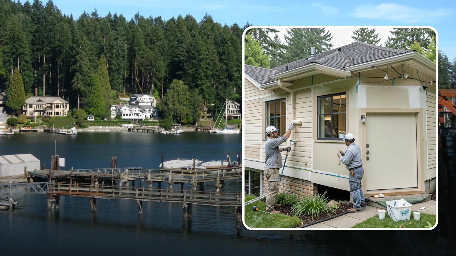 House Painting Prep in Gig Harbor, Pierce County, WA - Thorough house painting prep that ensures your exterior finish lasts in the wet PNW climate.