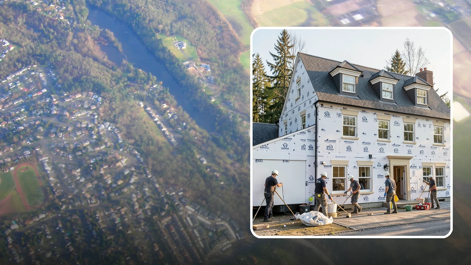House Wrap Installation in Algona, King County, WA - We install weather-resistive house wrap that creates a critical drainage and air barrier behind your siding.