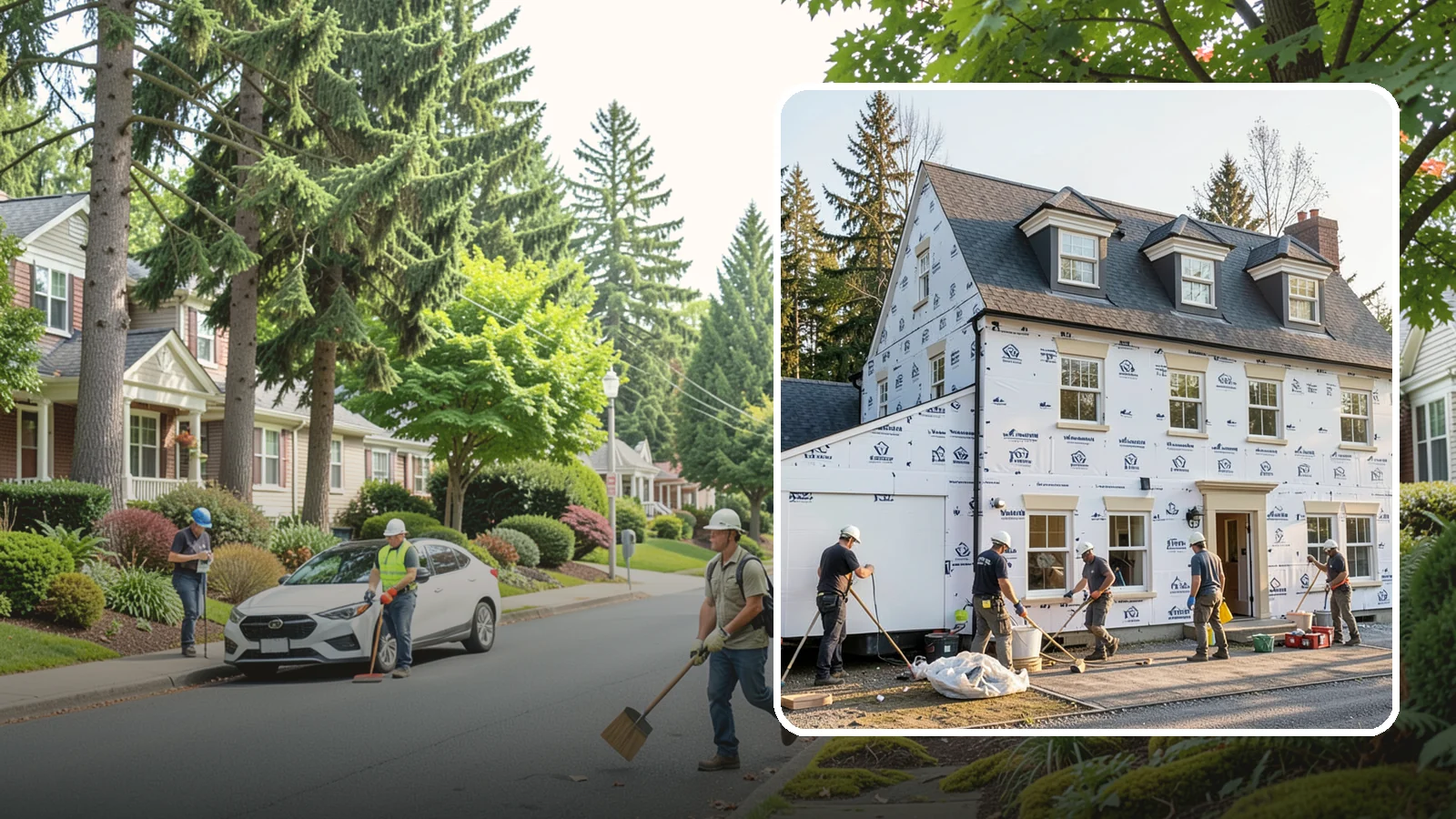 House Wrap Installation in Beaux Arts Village, King County, WA - We install weather-resistive house wrap that creates a critical drainage and air barrier behind your siding.