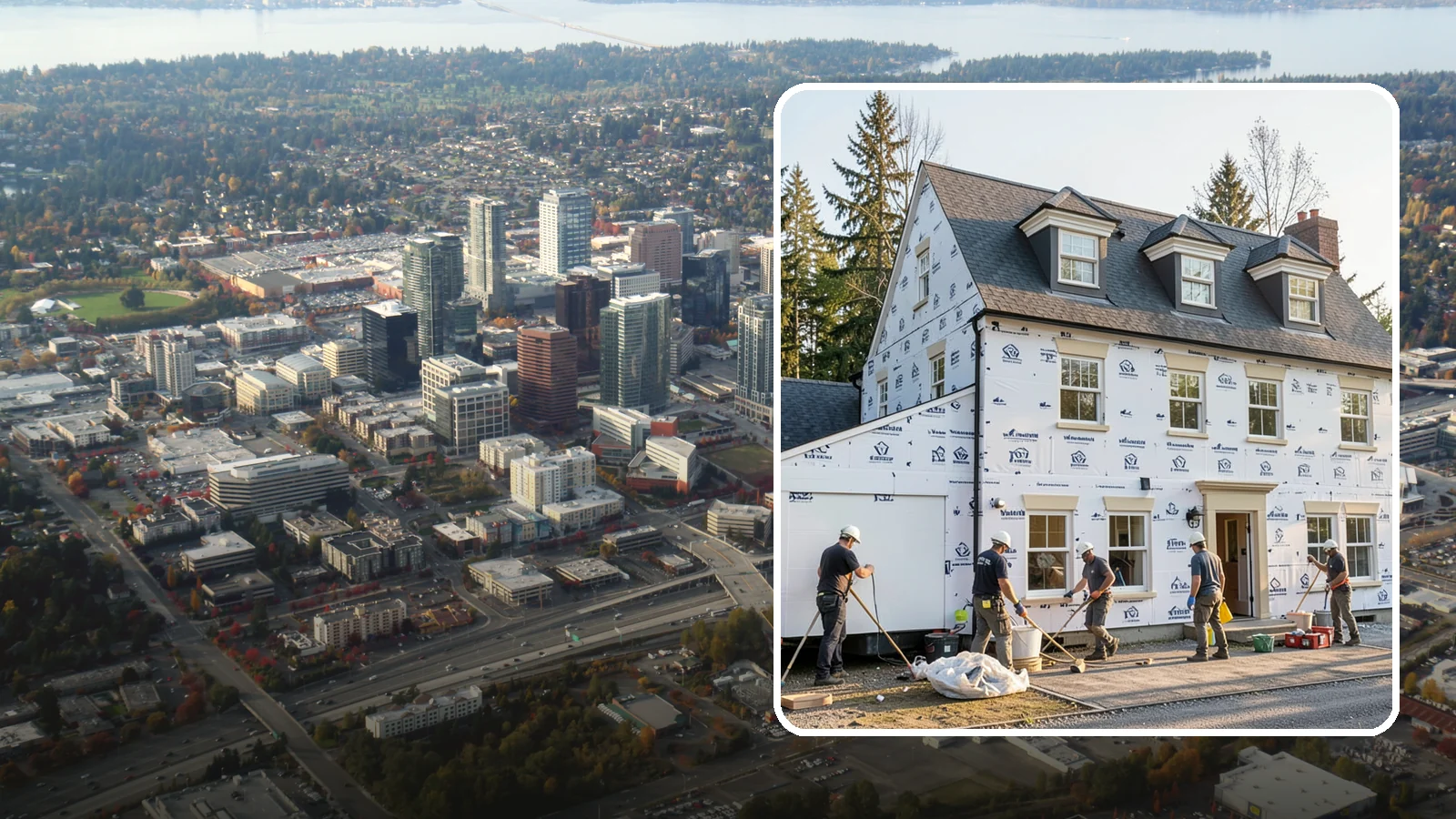 House Wrap Installation in Bellevue, King County, WA - We install weather-resistive house wrap that creates a critical drainage and air barrier behind your siding.