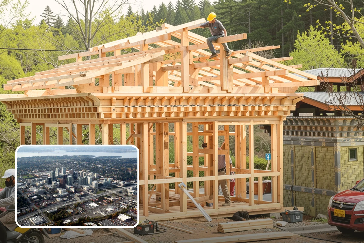 House Wrap Installation in Bellevue, King County, WA - Creates a continuous secondary drainage plane