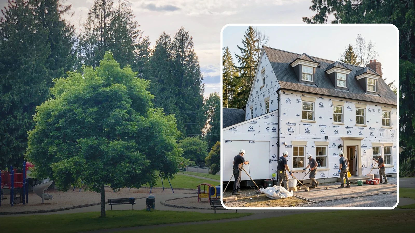 House Wrap Installation in Bonney Lake, Pierce County, WA - We install weather-resistive house wrap that creates a critical drainage and air barrier behind your siding.