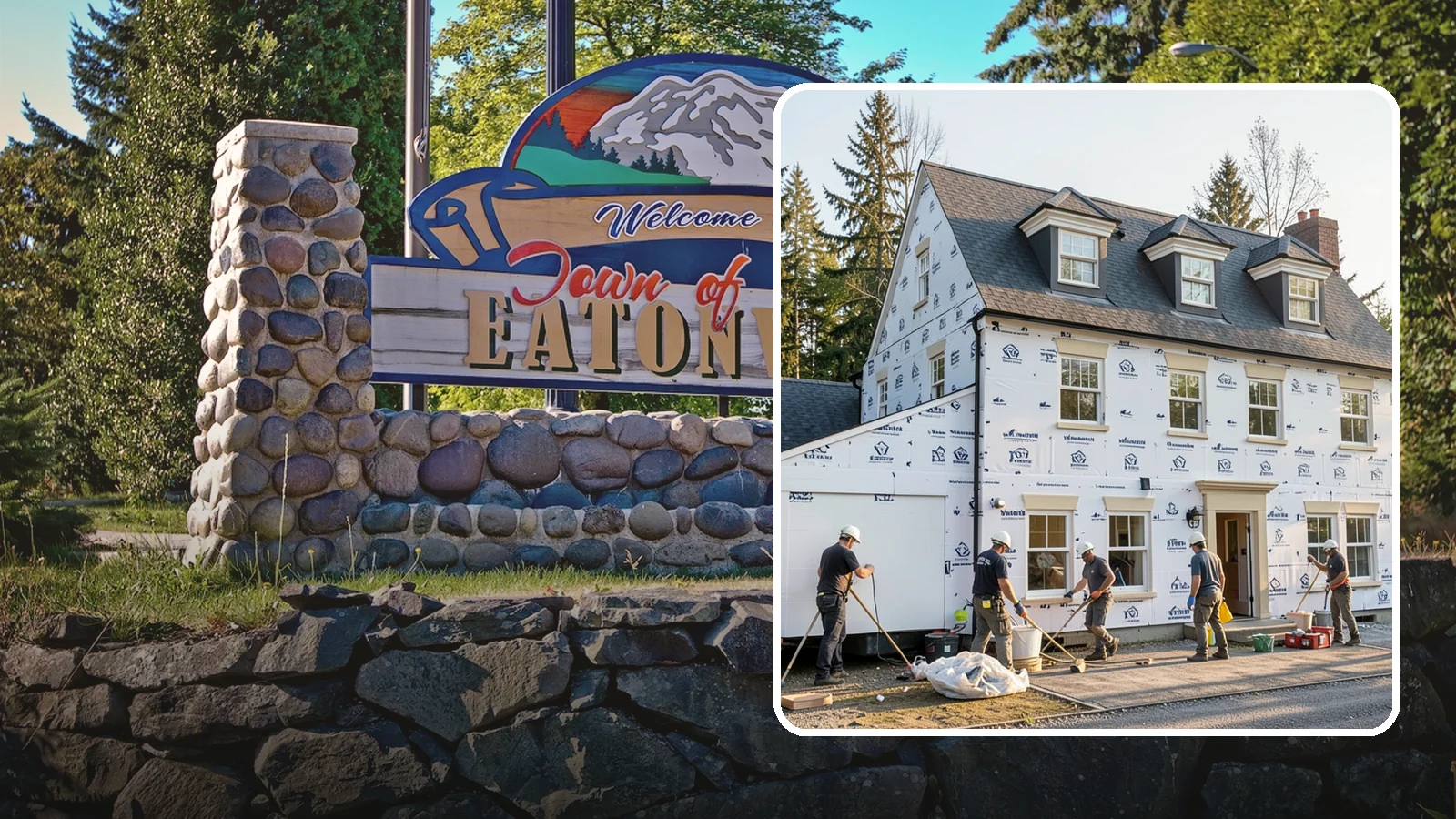 House Wrap Installation in Eatonville, Pierce County, WA - We install weather-resistive house wrap that creates a critical drainage and air barrier behind your siding.