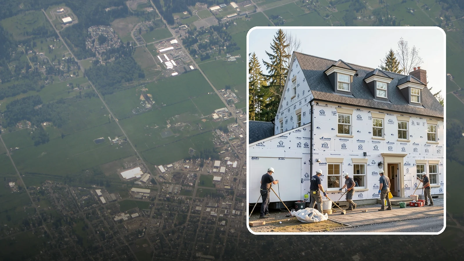 House Wrap Installation in Enumclaw, King County, WA - We install weather-resistive house wrap that creates a critical drainage and air barrier behind your siding.