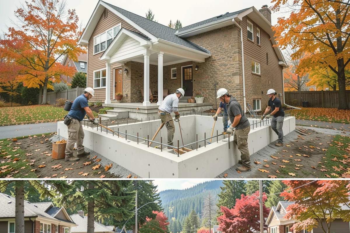 House Wrap Installation in Hunts Point, King County, WA - House wrap can be installed in most conditions, but dry days ensure tapes and seals adhere fully.