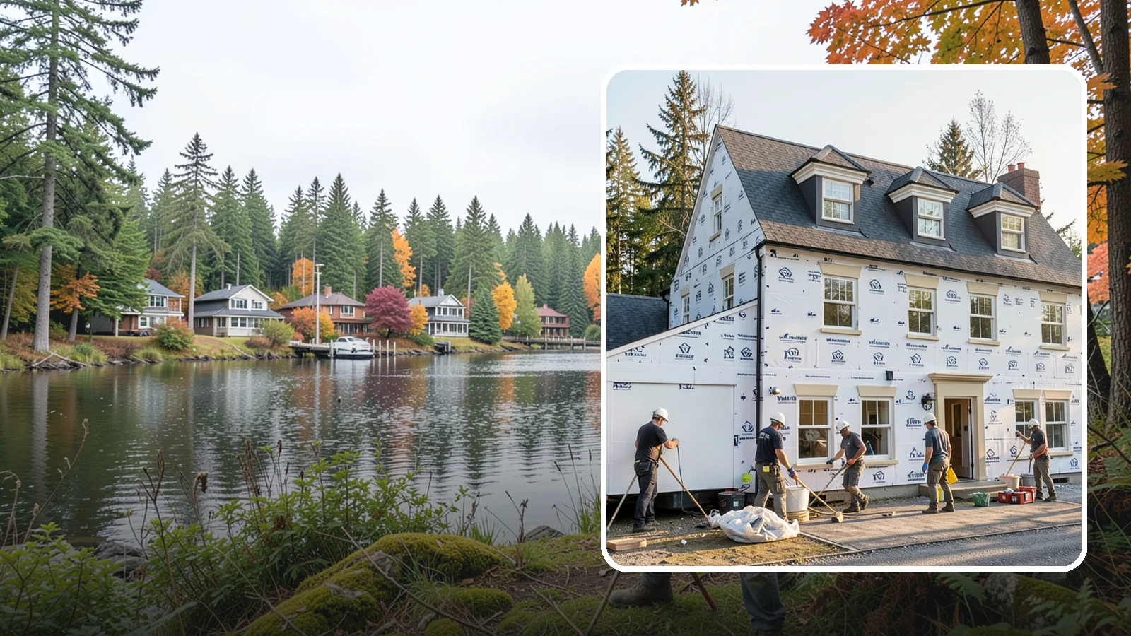 House Wrap Installation in La Conner, Skagit County, WA - We install weather-resistive house wrap that creates a critical drainage and air barrier behind your siding.