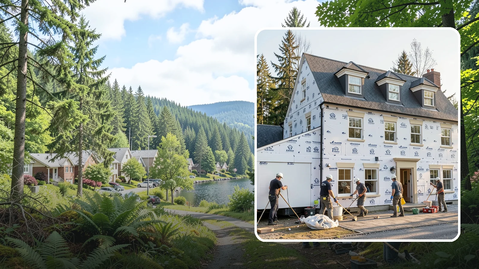 House Wrap Installation in Lake Forest Park, King County, WA - We install weather-resistive house wrap that creates a critical drainage and air barrier behind your siding.