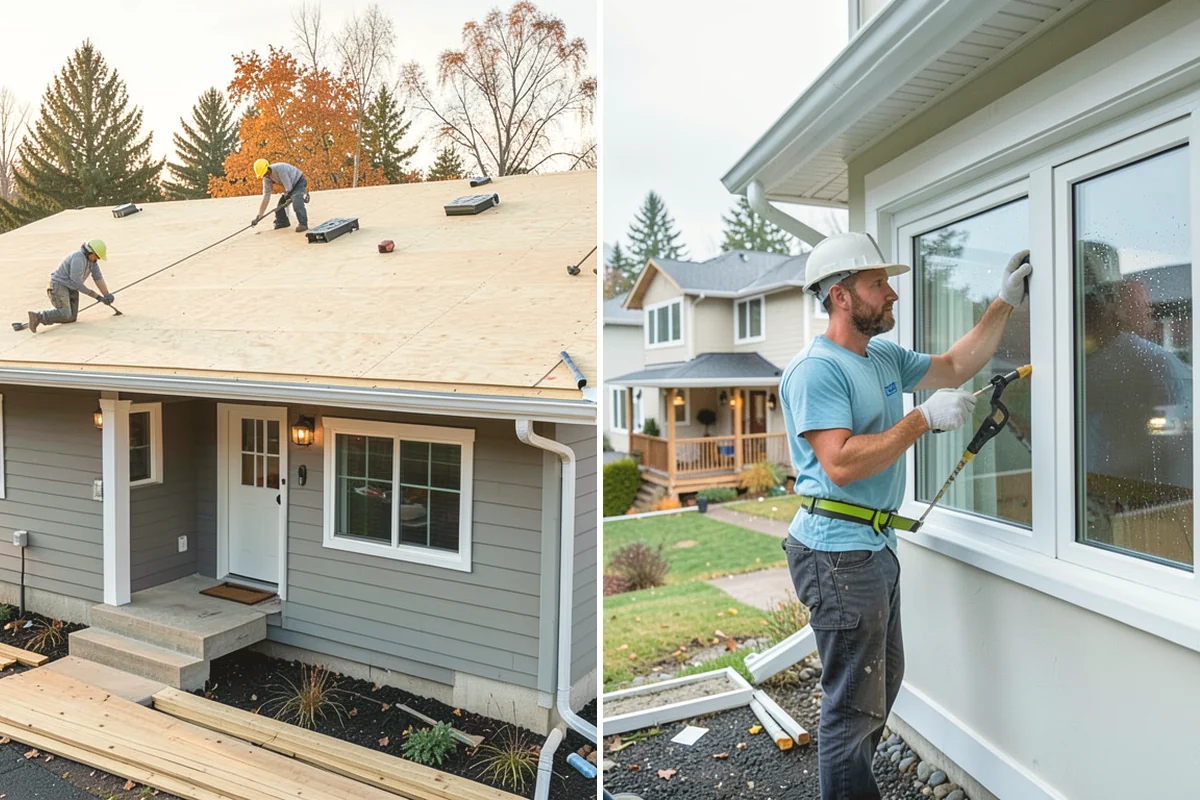 House Wrap Installation in Lake Stevens, Snohomish County, WA - Inspect sheathing and repair any existing damage