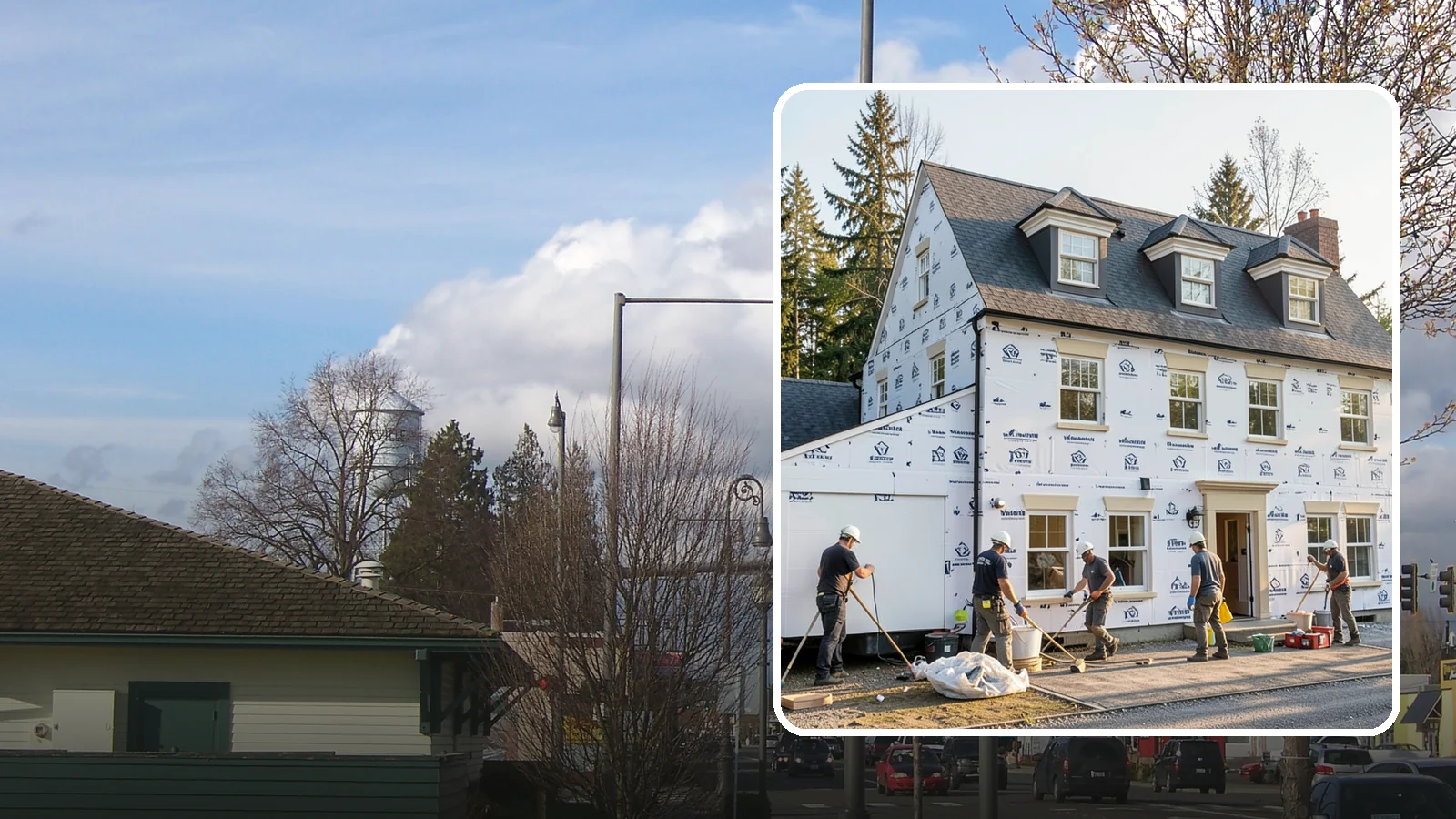 House Wrap Installation in Marysville, Snohomish County, WA - We install weather-resistive house wrap that creates a critical drainage and air barrier behind your siding.