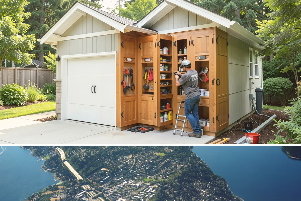 House Wrap Installation in Mercer Island, King County, WA - House wrap can be installed in most conditions, but dry days ensure tapes and seals adhere fully.