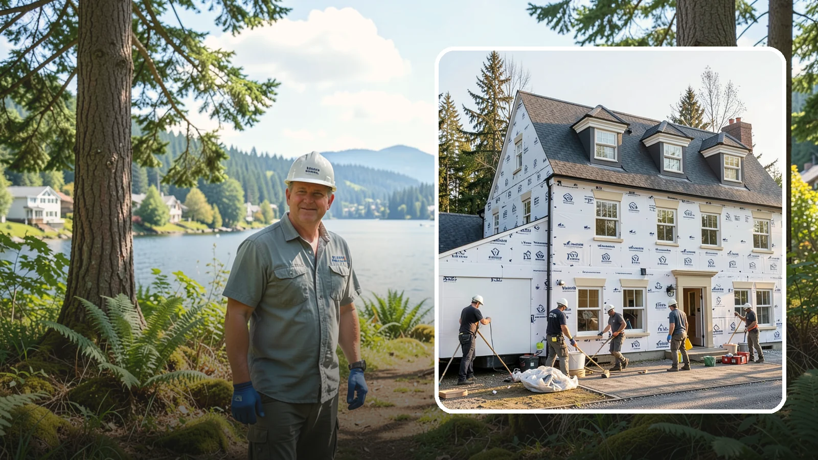 House Wrap Installation in Milton, King County, WA - We install weather-resistive house wrap that creates a critical drainage and air barrier behind your siding.