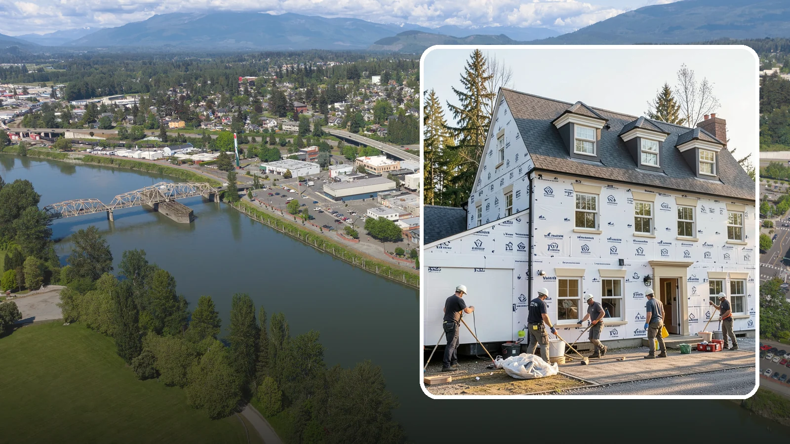House Wrap Installation in Mount Vernon, Skagit County, WA - We install weather-resistive house wrap that creates a critical drainage and air barrier behind your siding.