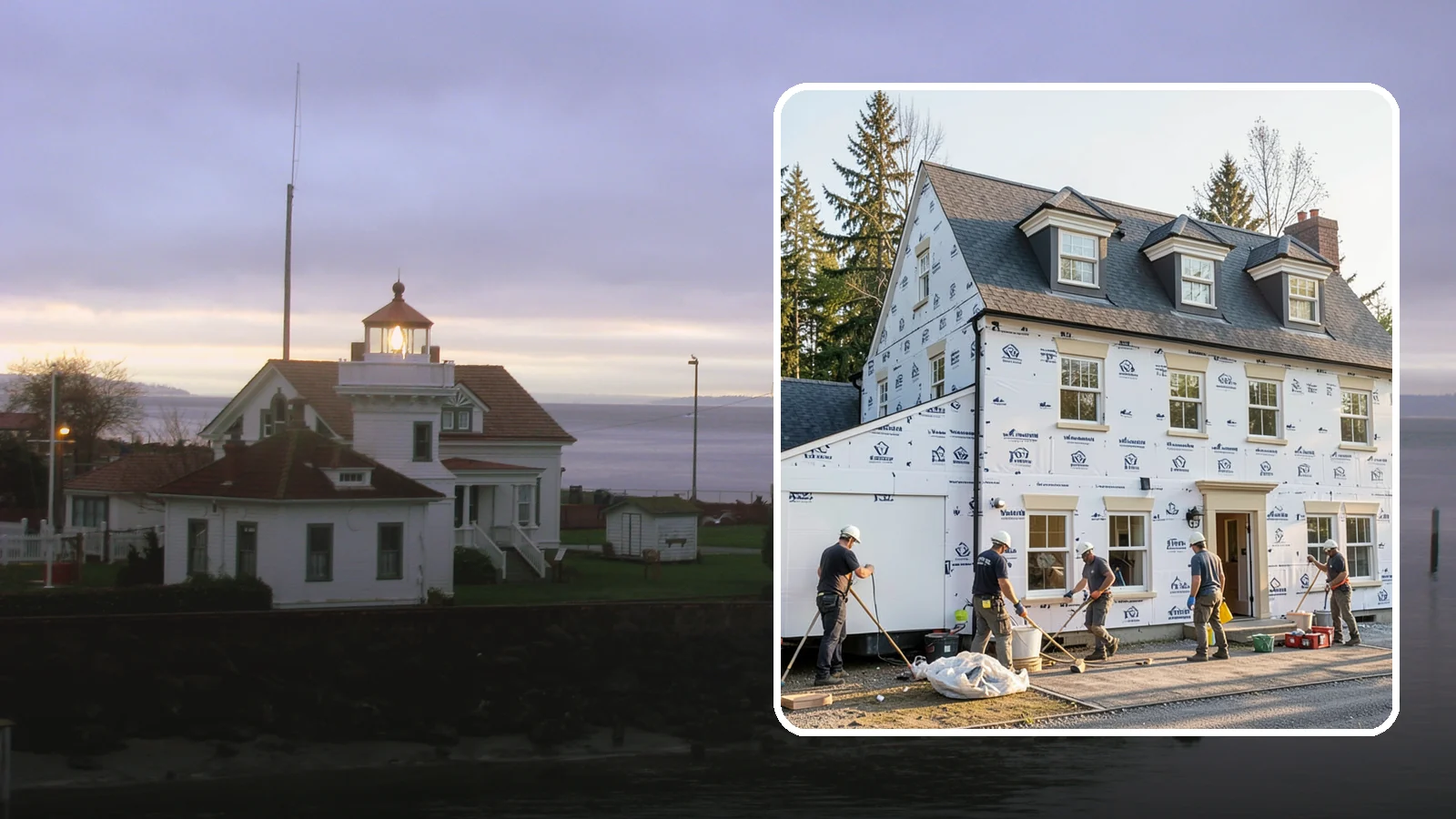 House Wrap Installation in Mukilteo, Snohomish County, WA - We install weather-resistive house wrap that creates a critical drainage and air barrier behind your siding.