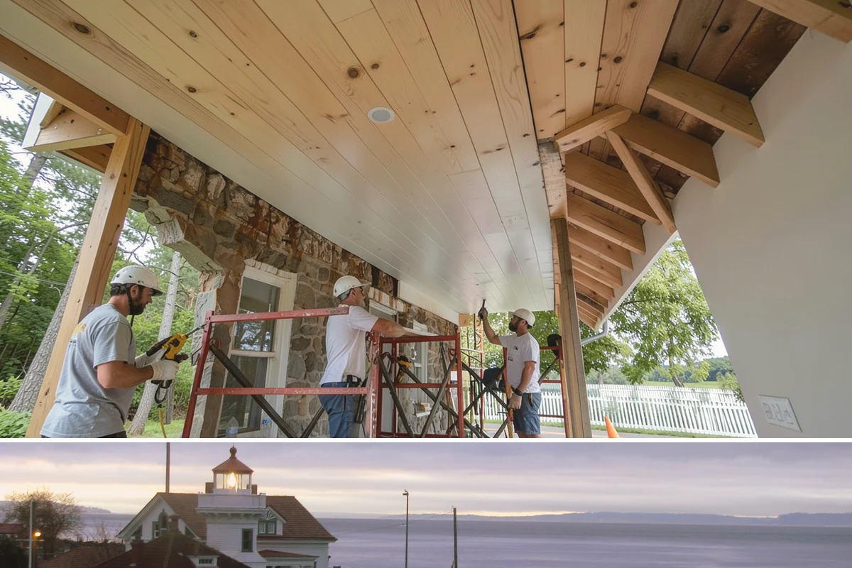 House Wrap Installation in Mukilteo, Snohomish County, WA - House wrap can be installed in most conditions, but dry days ensure tapes and seals adhere fully.