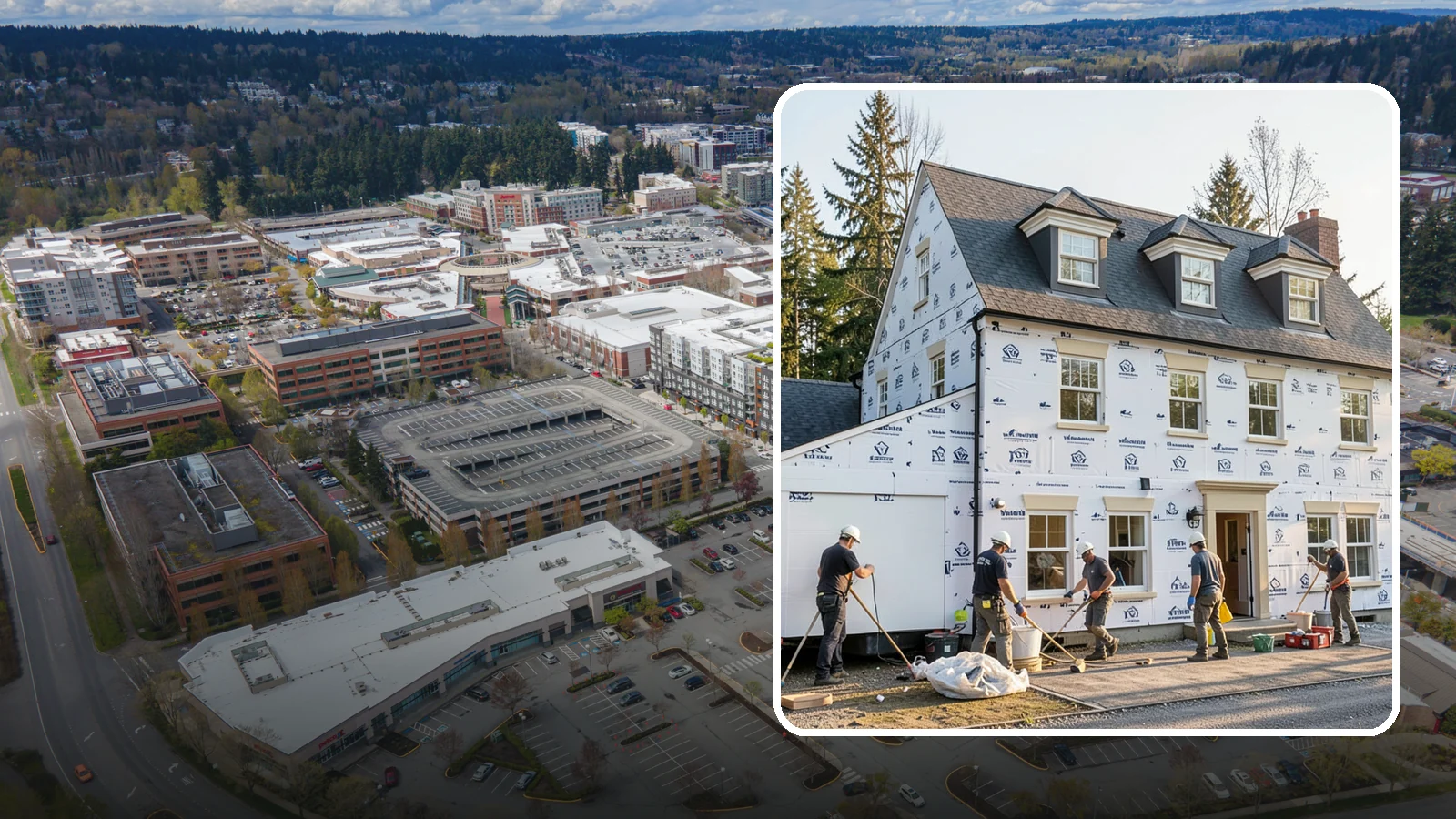 House Wrap Installation in Redmond, King County, WA - We install weather-resistive house wrap that creates a critical drainage and air barrier behind your siding.