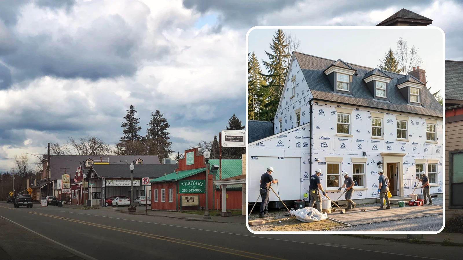 House Wrap Installation in Roy, Pierce County, WA - We install weather-resistive house wrap that creates a critical drainage and air barrier behind your siding.