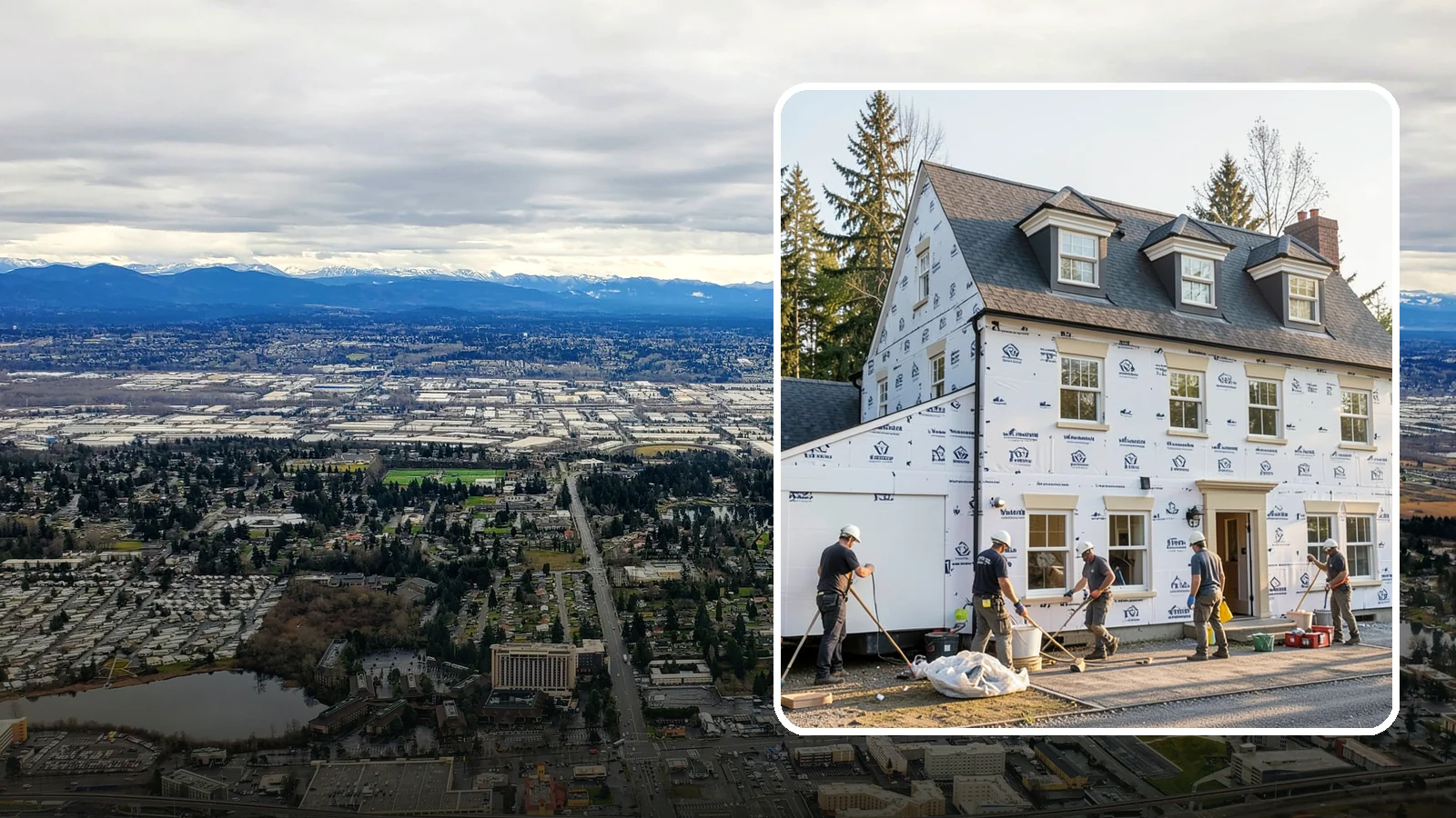 House Wrap Installation in SeaTac, King County, WA - We install weather-resistive house wrap that creates a critical drainage and air barrier behind your siding.
