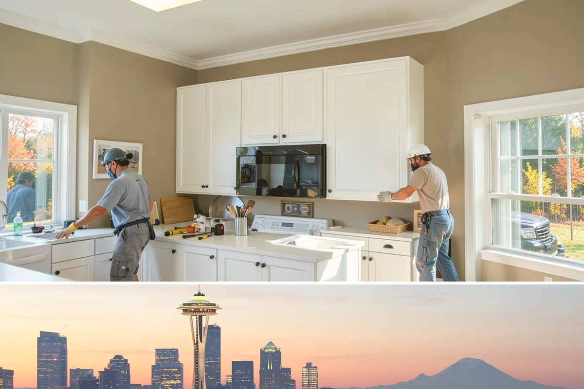 House Wrap Installation in Seattle, King County, WA - House wrap can be installed in most conditions, but dry days ensure tapes and seals adhere fully.