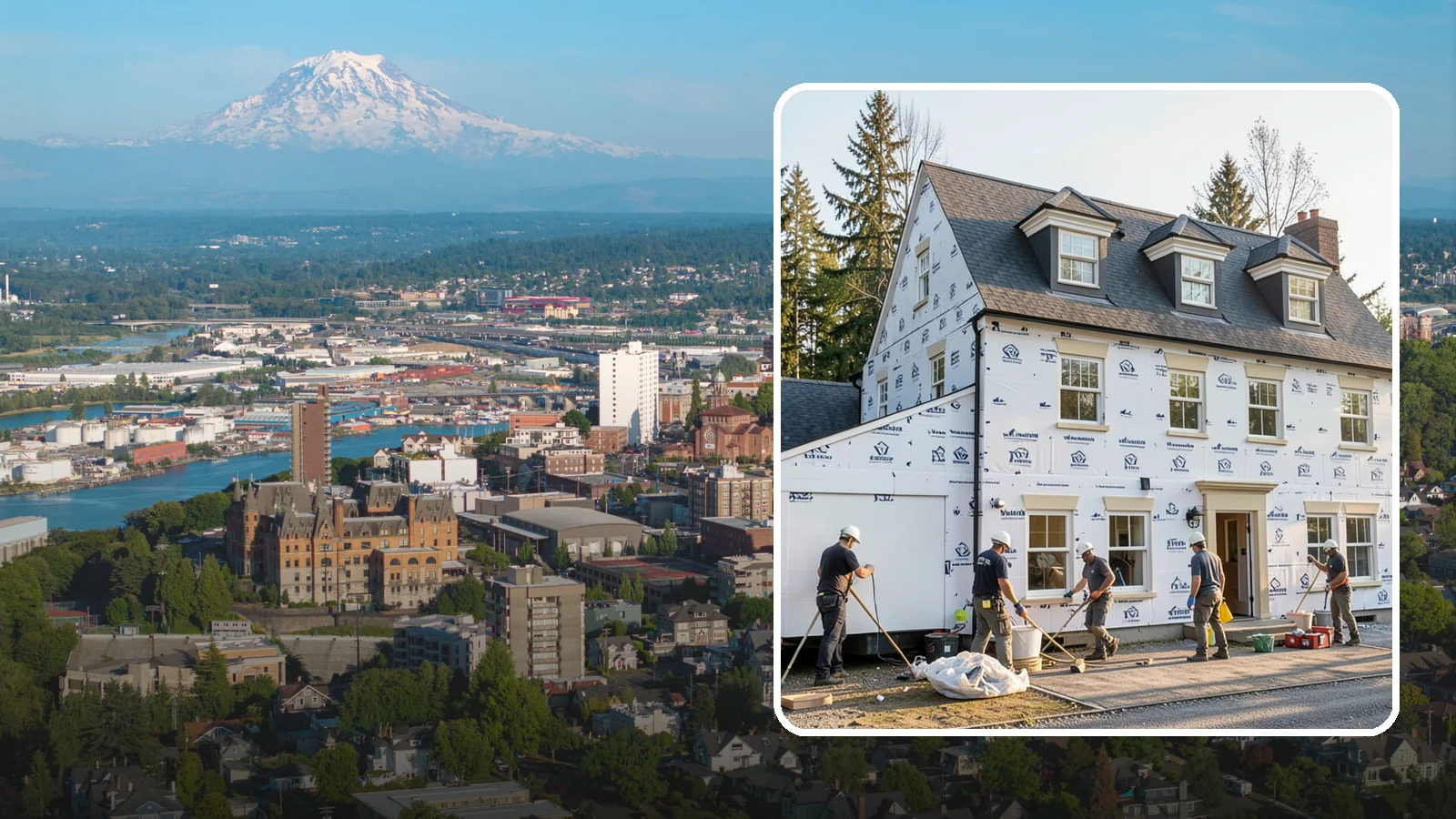 House Wrap Installation in Tacoma, Pierce County, WA - We install weather-resistive house wrap that creates a critical drainage and air barrier behind your siding.