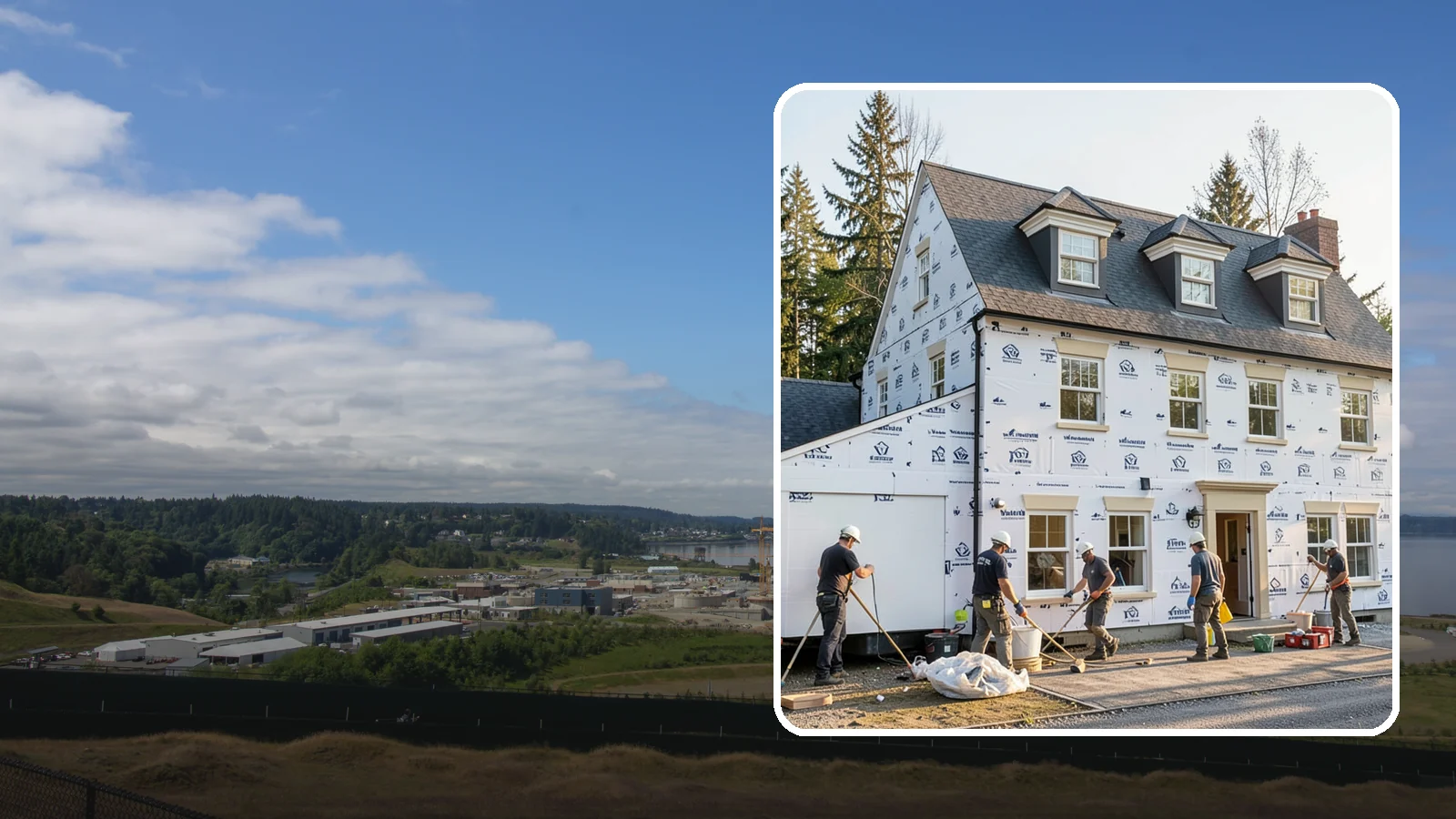 House Wrap Installation in University Place, Pierce County, WA - We install weather-resistive house wrap that creates a critical drainage and air barrier behind your siding.