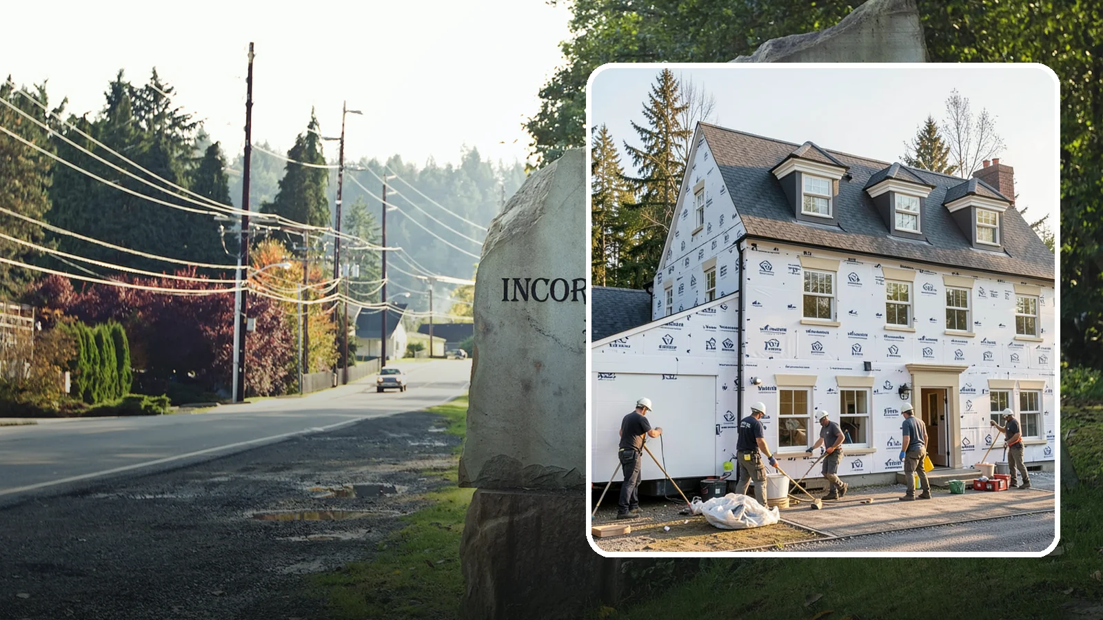 House Wrap Installation in Wilkeson, Pierce County, WA - We install weather-resistive house wrap that creates a critical drainage and air barrier behind your siding.