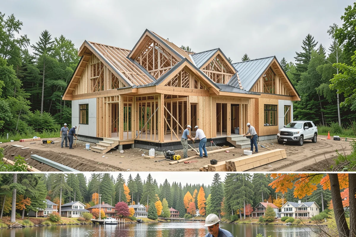 In-Law Suite Addition in La Conner, Skagit County, WA - The exterior shell is best built in summer, while the interior suite is finished through the cooler months.