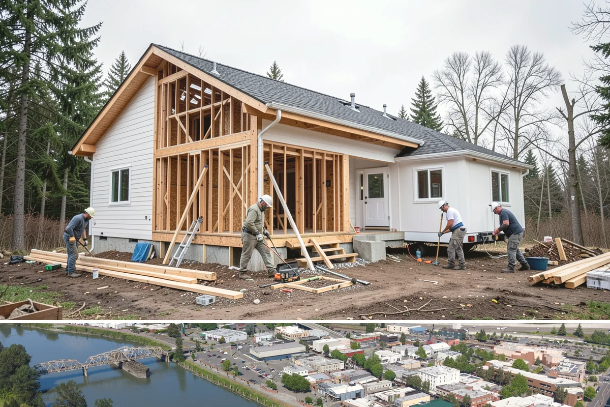 In-Law Suite Addition in Mount Vernon, Skagit County, WA - The exterior shell is best built in summer, while the interior suite is finished through the cooler months.