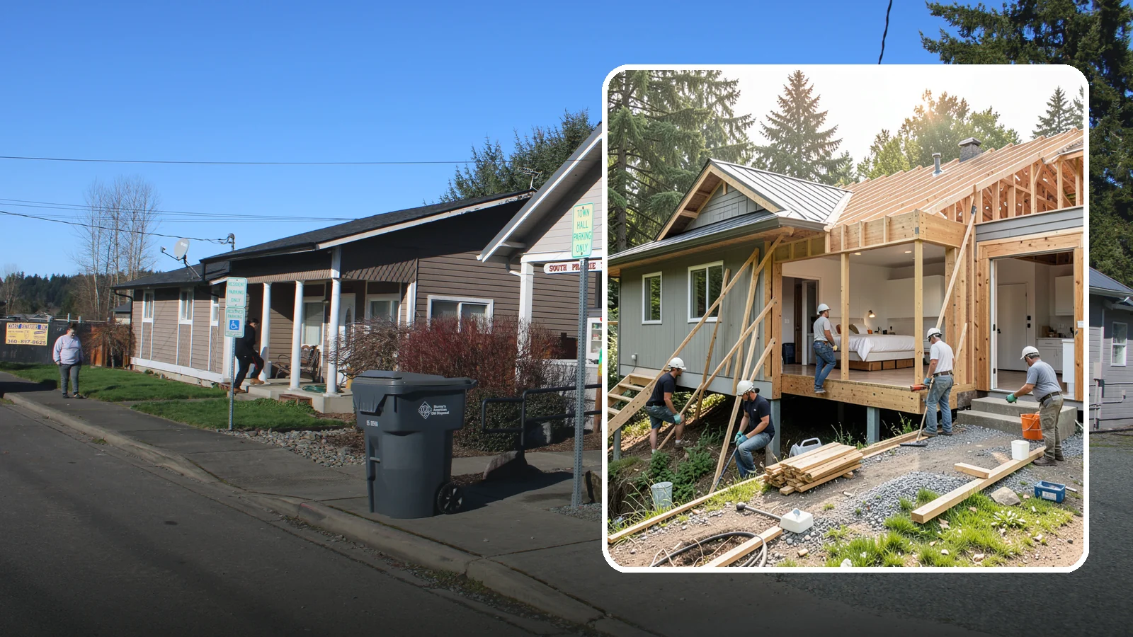 In-Law Suite Addition in South Prairie, Pierce County, WA - An in-law suite addition adds a private living space with sleeping, bath, and often a kitchenette for extended family.