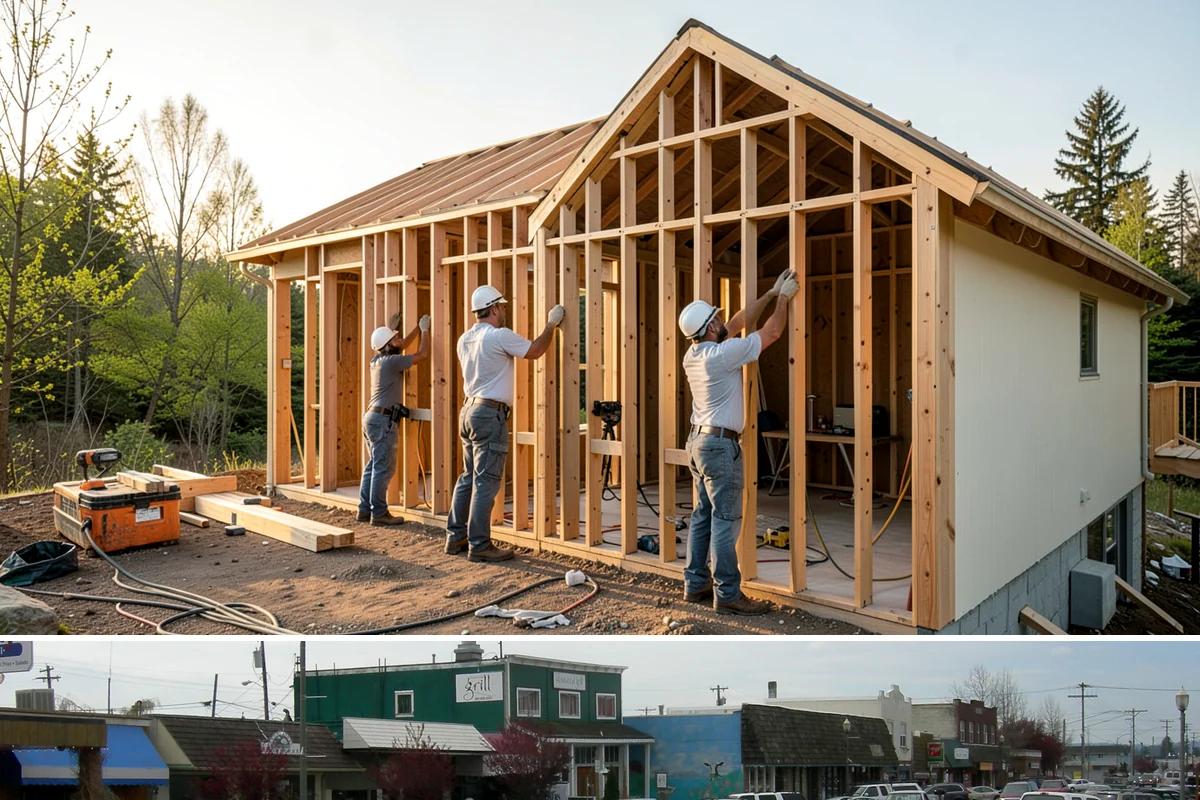 In-Law Suite Addition in Stanwood, Snohomish County, WA - The exterior shell is best built in summer, while the interior suite is finished through the cooler months.