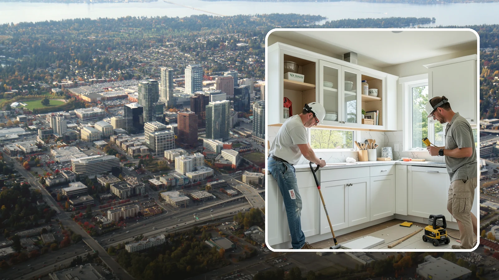 Inset Cabinet Installation in Bellevue, King County, WA - Installing precision inset cabinets whose doors sit flush within the frame for a refined, custom look.