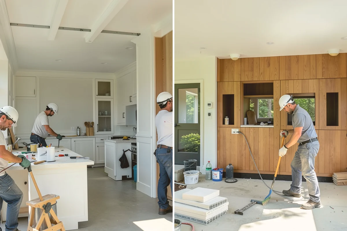 Inset Cabinet Installation in Bothell, King County, WA - Confirm layout and check openings for square