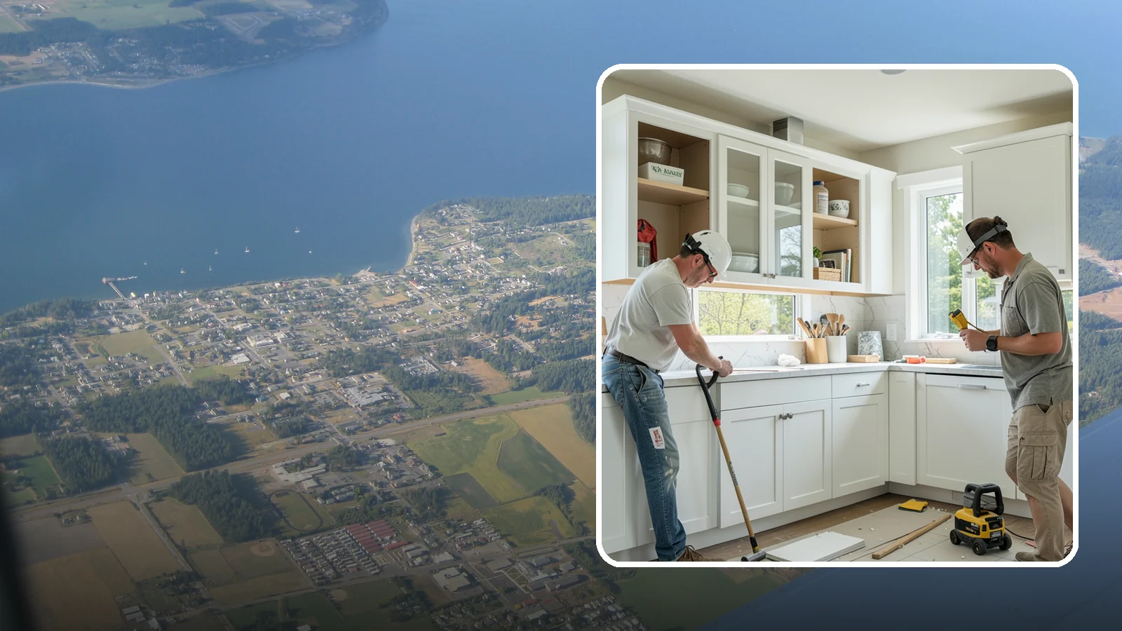 Inset Cabinet Installation in Coupeville, Island County, WA - Installing precision inset cabinets whose doors sit flush within the frame for a refined, custom look.