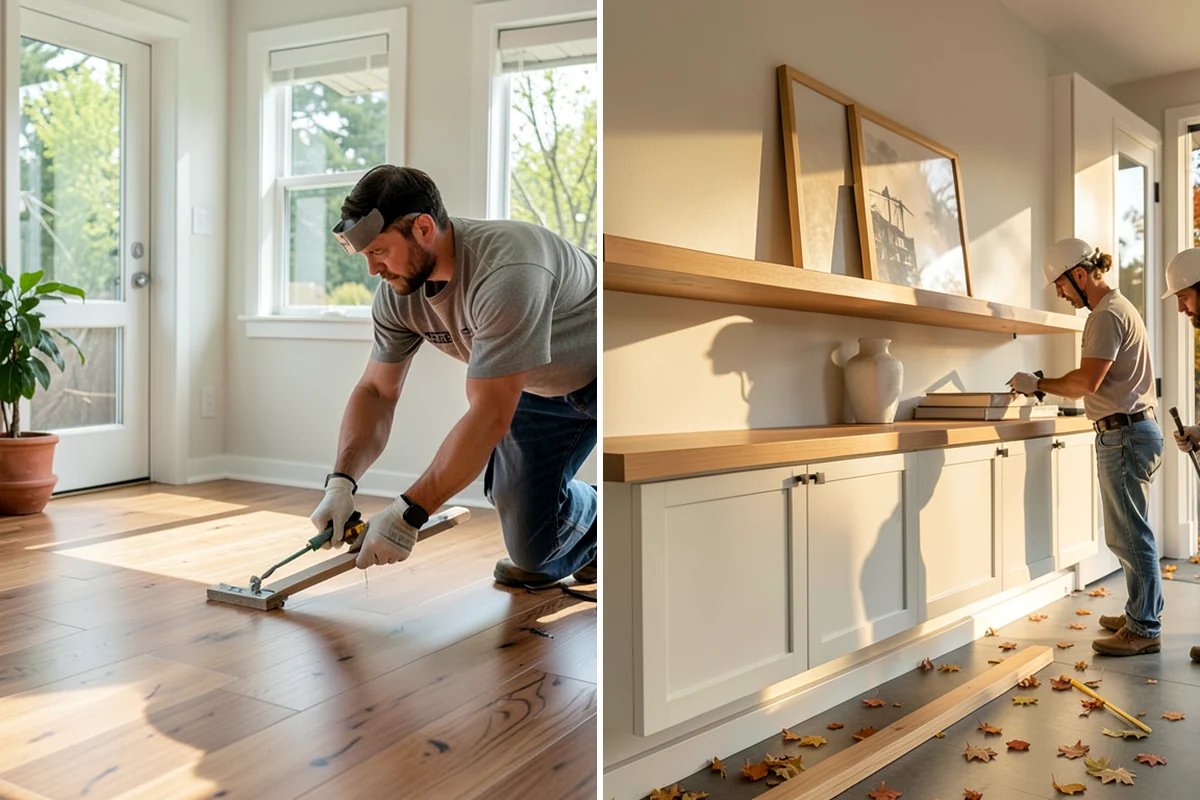 Inset Cabinet Installation in Everett, Snohomish County, WA - Confirm layout and check openings for square