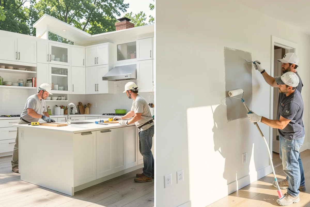 Inset Cabinet Installation in Fife, Pierce County, WA - Confirm layout and check openings for square