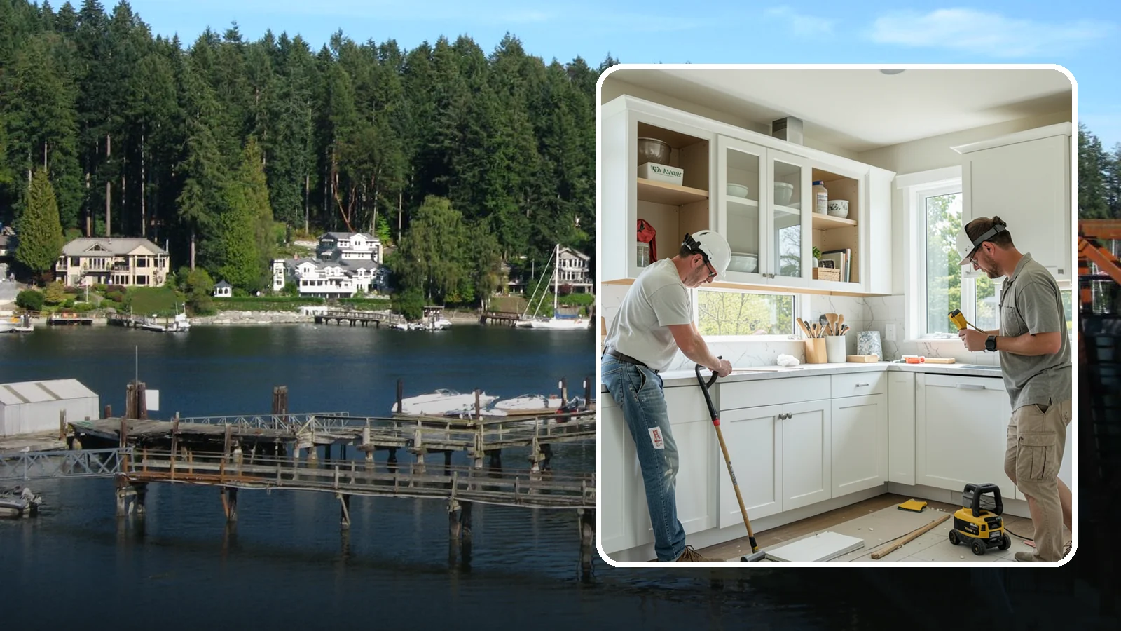 Inset Cabinet Installation in Gig Harbor, Pierce County, WA - Installing precision inset cabinets whose doors sit flush within the frame for a refined, custom look.