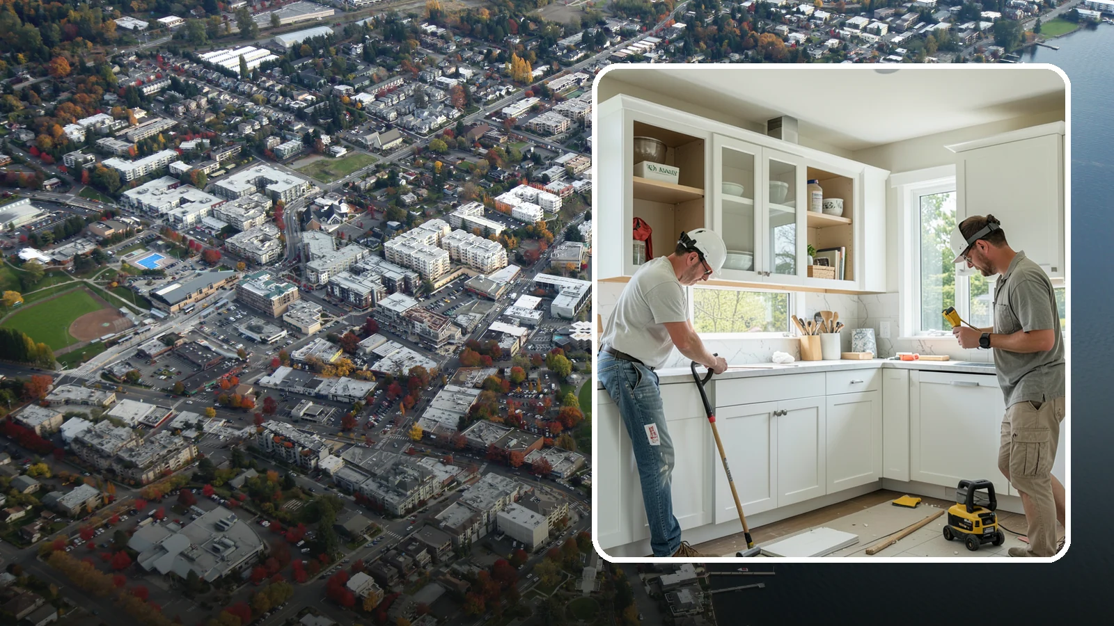 Inset Cabinet Installation in Kirkland, King County, WA - Installing precision inset cabinets whose doors sit flush within the frame for a refined, custom look.
