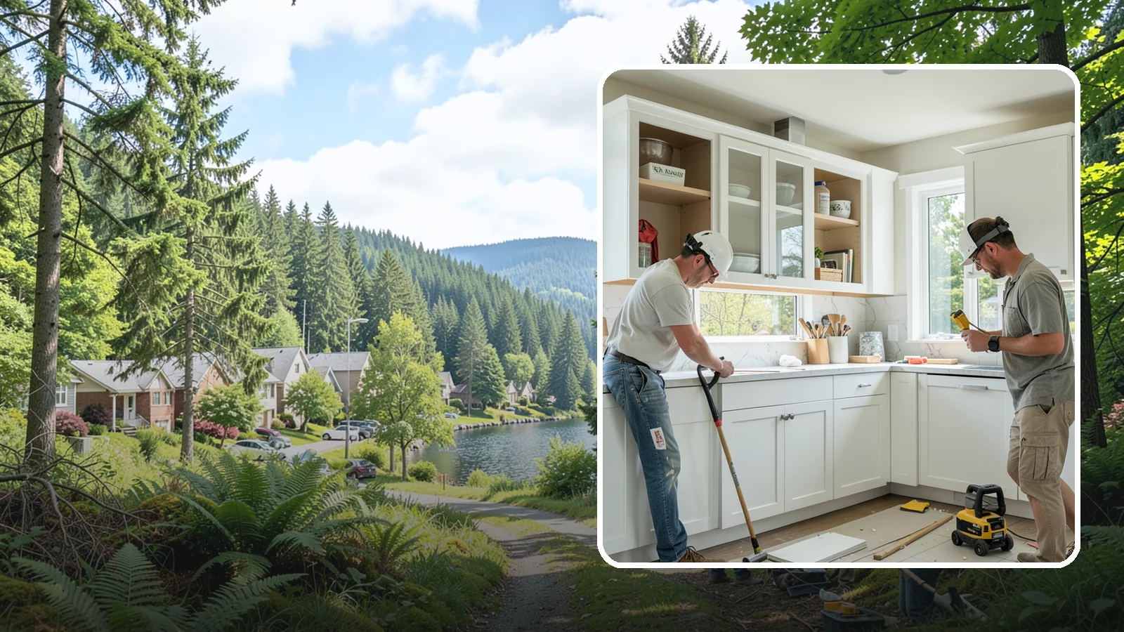 Inset Cabinet Installation in Lake Forest Park, King County, WA - Installing precision inset cabinets whose doors sit flush within the frame for a refined, custom look.