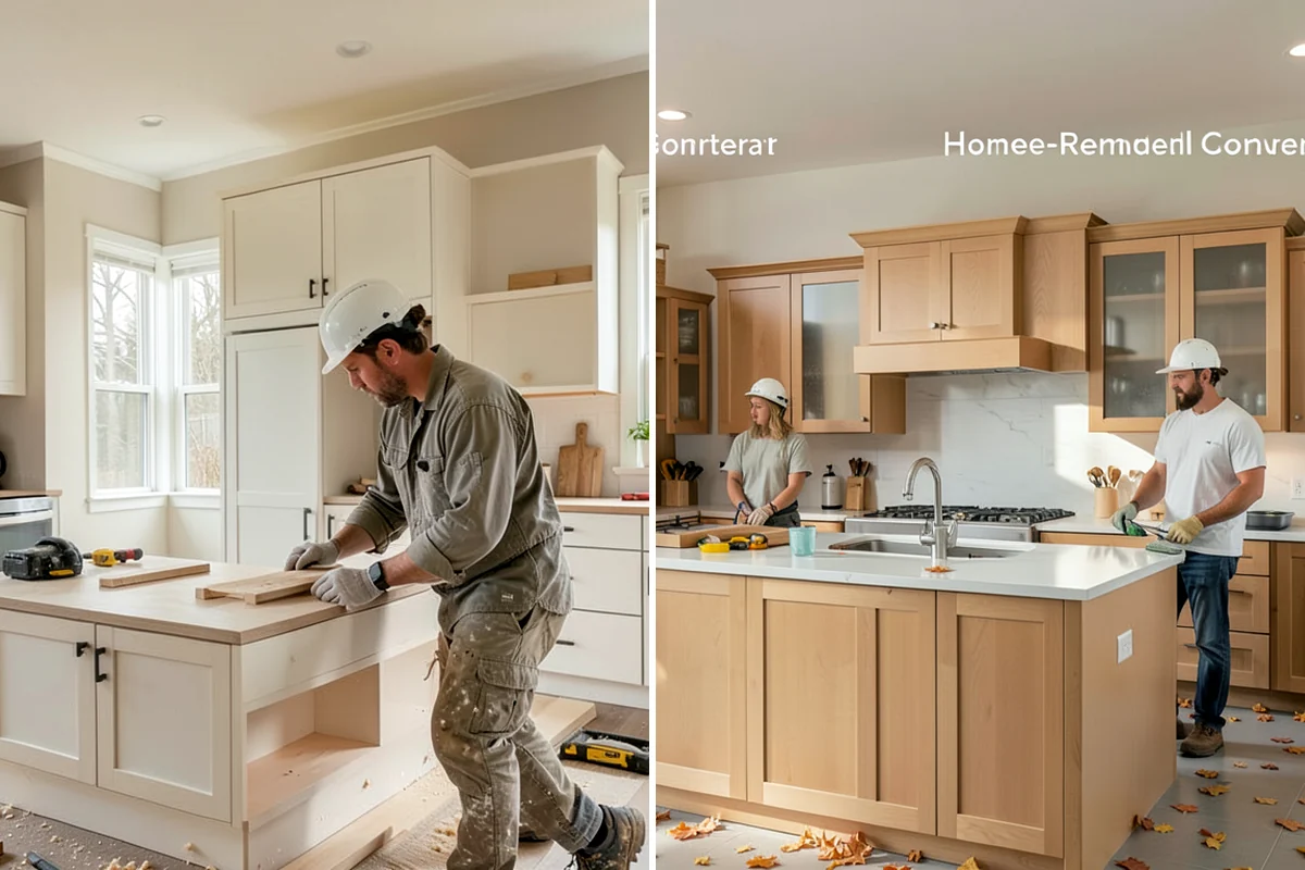 Inset Cabinet Installation in Lyman, Skagit County, WA - Confirm layout and check openings for square