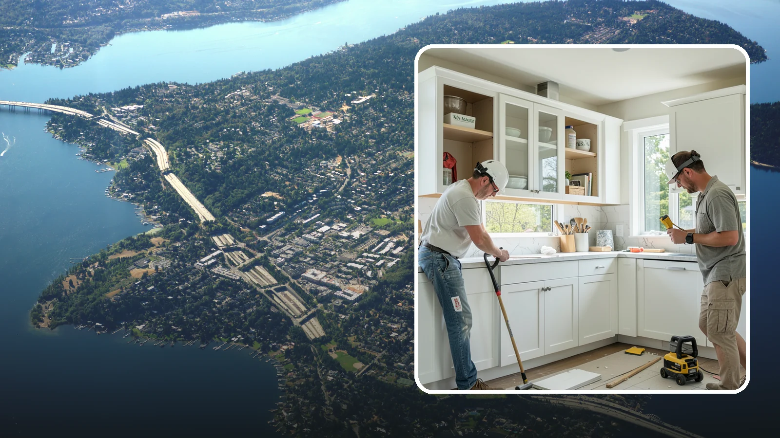 Inset Cabinet Installation in Mercer Island, King County, WA - Installing precision inset cabinets whose doors sit flush within the frame for a refined, custom look.