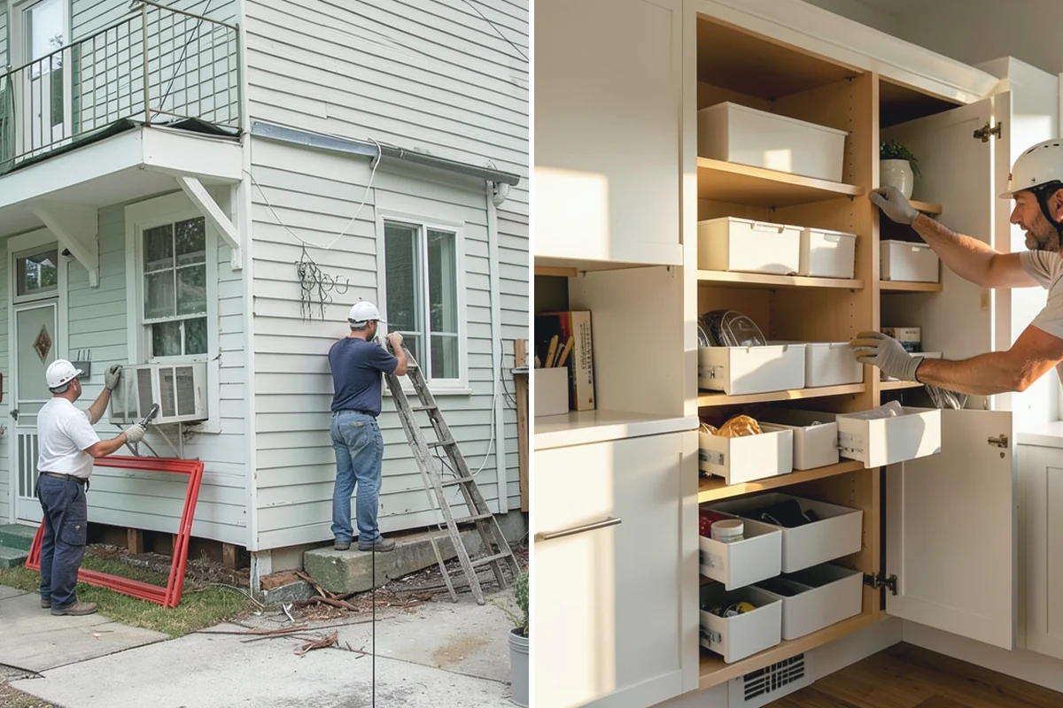 Inset Cabinet Installation in Roy, Pierce County, WA - Confirm layout and check openings for square