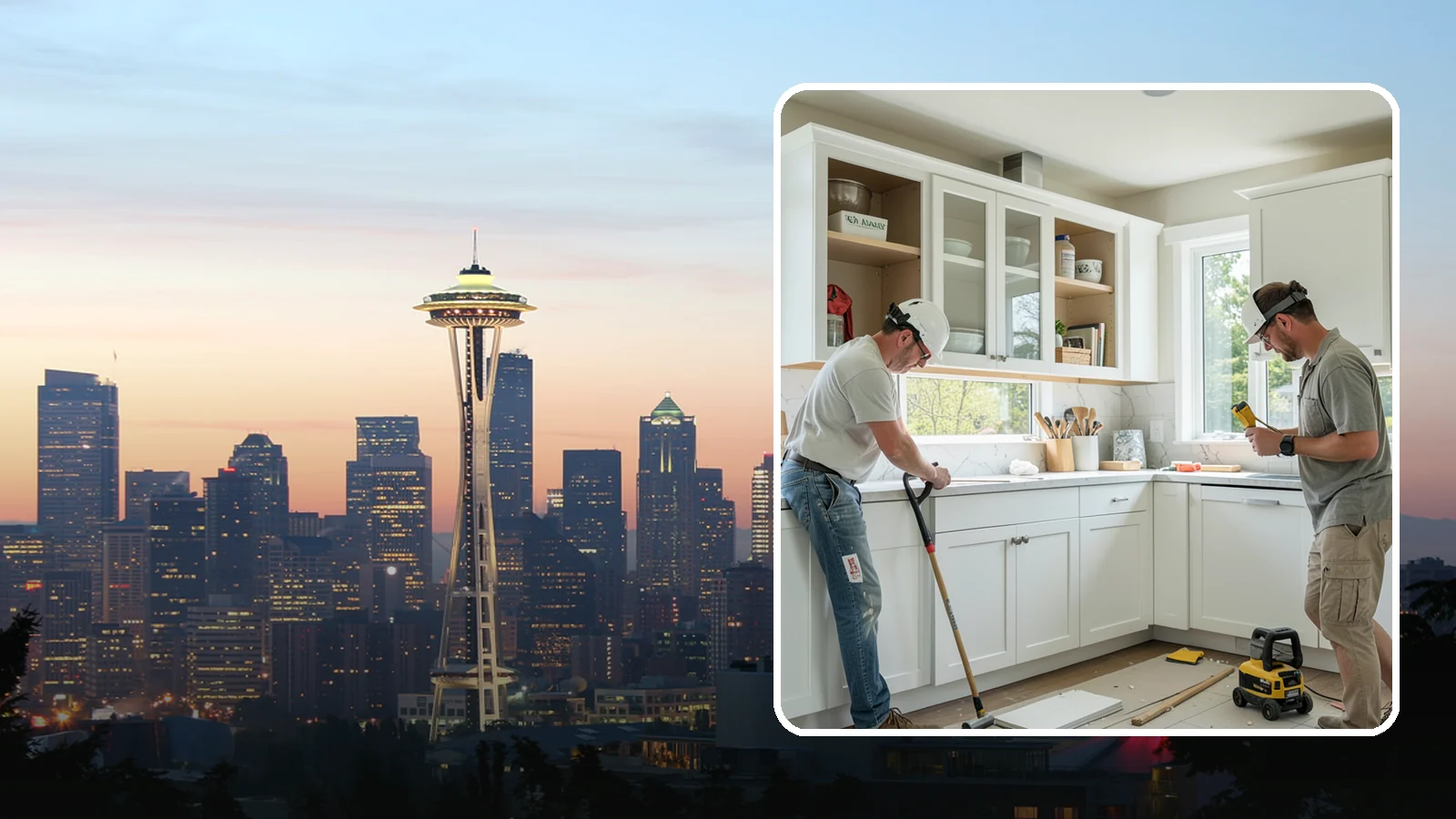 Inset Cabinet Installation in Seattle, King County, WA - Installing precision inset cabinets whose doors sit flush within the frame for a refined, custom look.